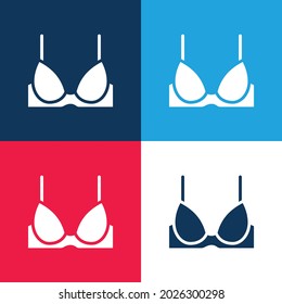 Bra blue and red four color minimal icon set