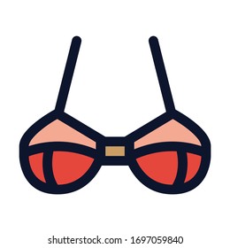 Bra. Brassiere. Simple Vector Color Icon.
