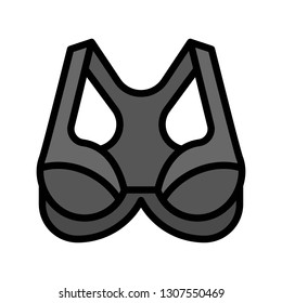 Bra or Brassiere vector illustration, filled design editable outline icon