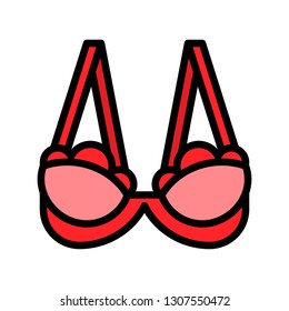 Bra or Brassiere vector illustration, filled design editable outline icon