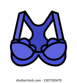 Bra or Brassiere vector illustration, filled design editable outline icon