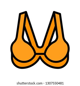 Bra or Brassiere vector illustration, filled design editable outline icon