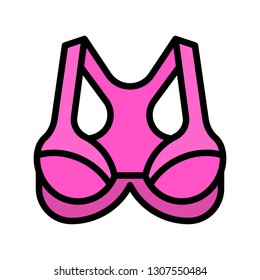 Bra or Brassiere vector illustration, filled design editable outline icon