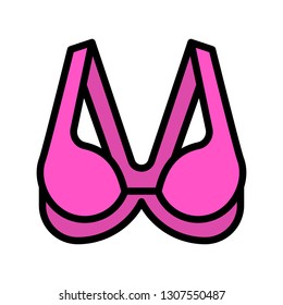 Bra or Brassiere vector illustration, filled design editable outline icon