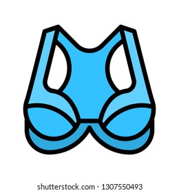 Bra or Brassiere vector illustration, filled design editable outline icon