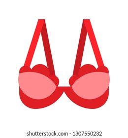Bra or Brassiere vector illustration, flat design icon
