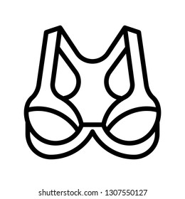 Bra or Brassiere vector illustration, line design icon