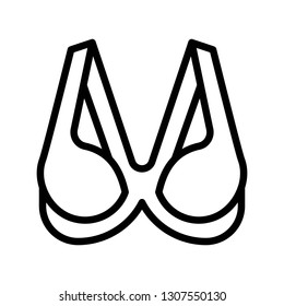Bra or Brassiere vector illustration, line design icon