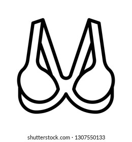 Bra or Brassiere vector illustration, line design icon