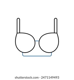 bra concept line icon. Simple element illustration. bra shirt concept outline symbol design.