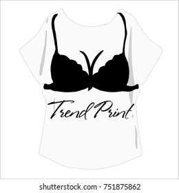 bra concept print cartoon style breast fashion print t-shirt