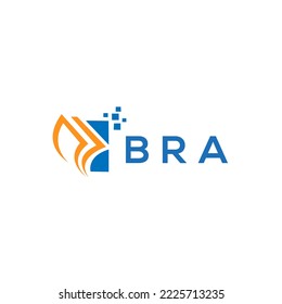 BRA credit repair accounting logo design on white background. BRA creative initials Growth graph letter logo concept. BRA business finance logo design.
