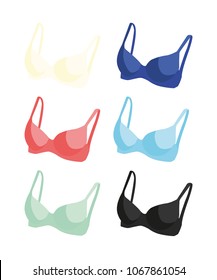 bra different color set realistic vector illustration isolated