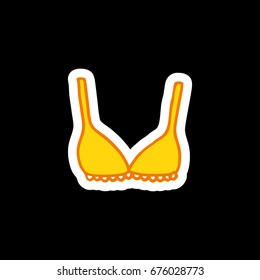bra doodle icon, sticker