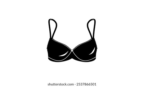 bra emblem, black isolated silhouette