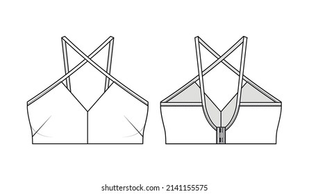 Bra Fashion Flat Sketch Template Fashion Stock Vector (Royalty Free