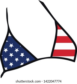 bra with flag america vector