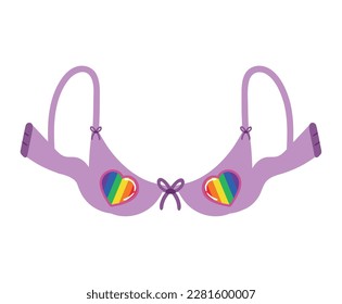 bra with flag LGBTQ icon isolated