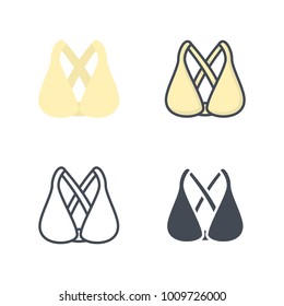 Bra flat colored line silhouette