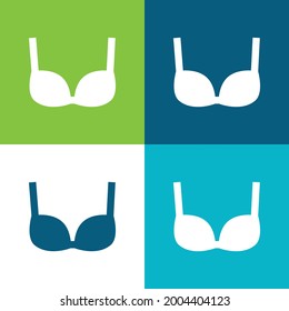 Bra Flat four color minimal icon set