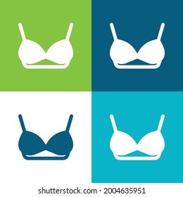 Bra Flat four color minimal icon set