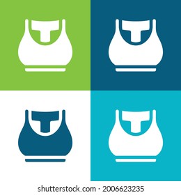 Bra Flat four color minimal icon set