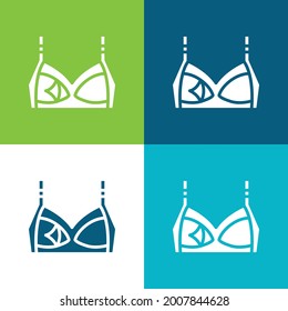 Bra Flat cuatro colores mínimo conjunto de iconos