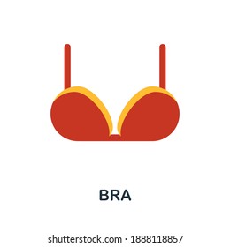Bra flat icon. Color simple element from clothes collection. Creative Bra icon for web design, templates, infographics and more