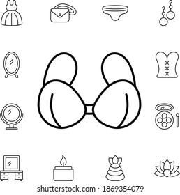 Icono bra de vector plano en el paquete de belleza