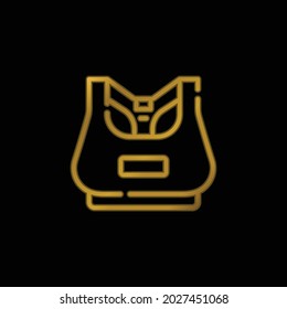 Bra gold plated metalic icon or logo vector