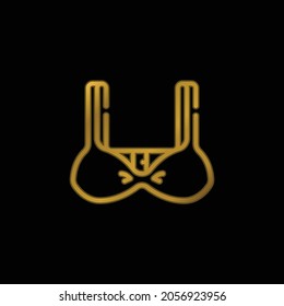 Bra gold plated metalic icon or logo vector