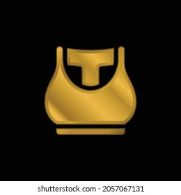 Bra gold plated metalic icon or logo vector