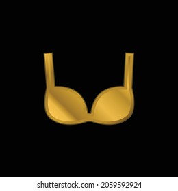 Bra gold plated metalic icon or logo vector