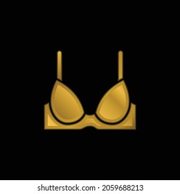 Bra gold plated metalic icon or logo vector