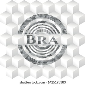 Bra grey emblem with cube white background