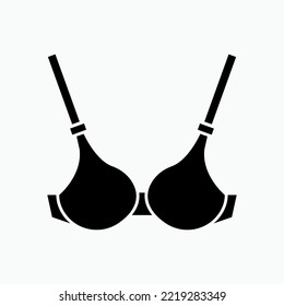 Bra Icon. Breast Holder, Underwear Symbol - Vector.