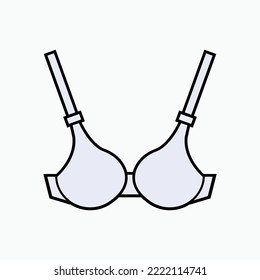 Bra Icon. Breast Holder, Underwear Symbol - Vector.