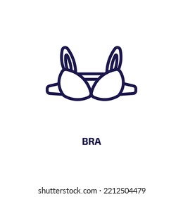 icono de sujetador de la colección de ropa. Barra lineal delgada, ropa interior, icono de contorno de colección aislado en fondo blanco. Signo de sujetador vectorial de línea, símbolo para web y móvil