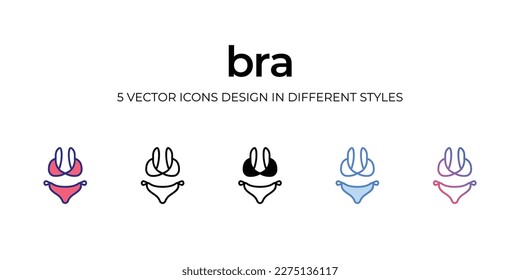 diseño de icono de sujetador en estilo Cinco con estilo de trazo editable. Línea, Sólido, Línea plana, Color de tono Duo y Línea de degradado de color. Adecuado para diseño de páginas Web, aplicaciones móviles, UI, UX y GUI.