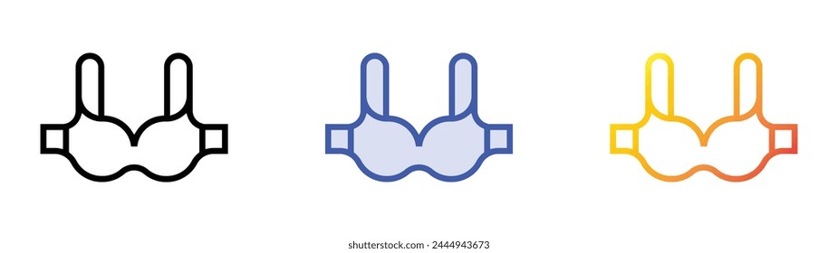 bra icon. Linear, Blue Fill and Gradient Style Design Isolated On White Background