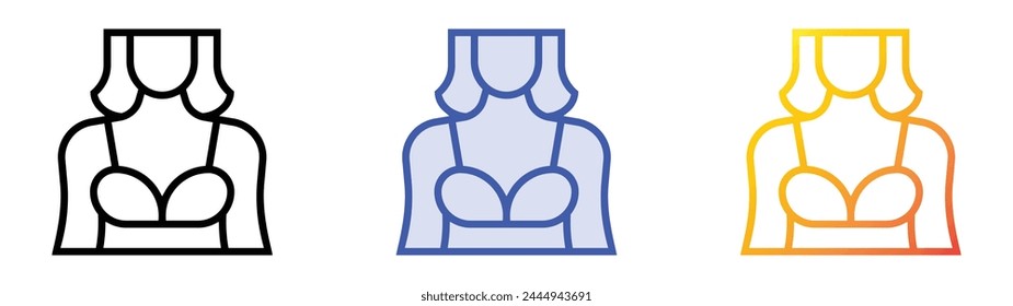 bra icon. Linear, Blue Fill and Gradient Style Design Isolated On White Background