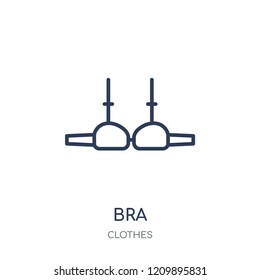 Bra icon. Bra linear symbol design from Clothes collection. Simple outline element vector illustration on white background.