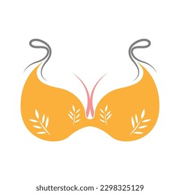 Bra icon logo design illustration