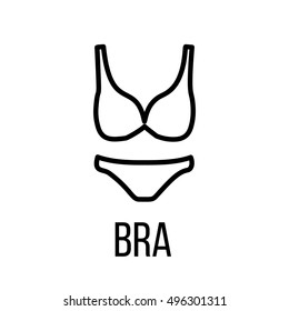 Bra icon or logo in modern line style. High quality black outline pictogram for web site design and mobile apps. Vector illustration on a white background. 