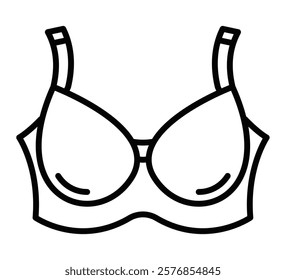 Bra icon in minimalist outlined vector design. Editable stroke.