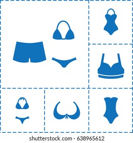 Bra icon. set of 6 bra filled icons such as