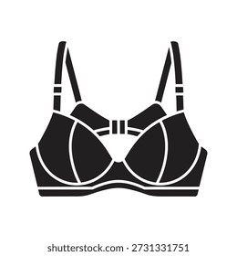 Bra icon vector illustration showing lingerie underwear clothing fashion wear apparel female support garment textile intimate concept isolated white background design element