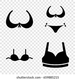 Bra icons set. set of 4 bra filled icons such as
