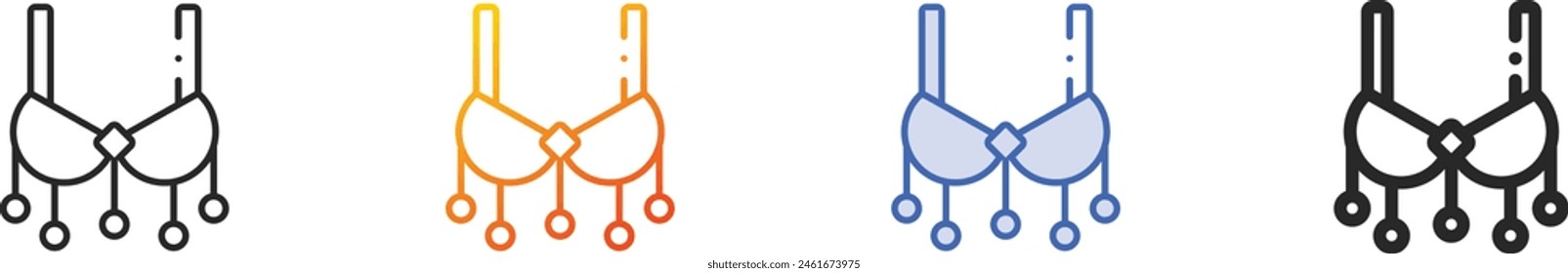 bra icon.Thin Linear, Gradient, Blue Stroke and bold Style Design Isolated On White Background