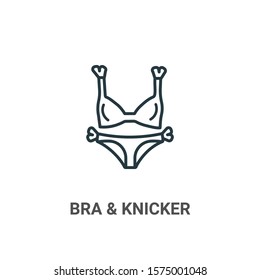 Bra & knicker outline vector icon. Thin line black bra & knicker icon, flat vector simple element illustration from editable  concept isolated on white background